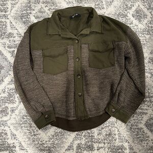 Olive Green and Brown Women's Jacket